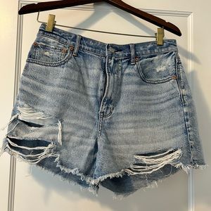 American Eagle ripped denim boyfriend shorts